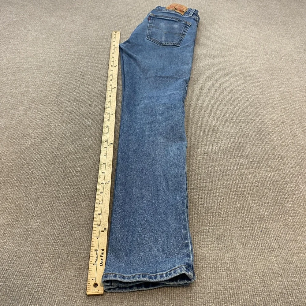 Levis Jeans Mens 31x32 Blue Regular Straight Stretch Distressed Denim Pants